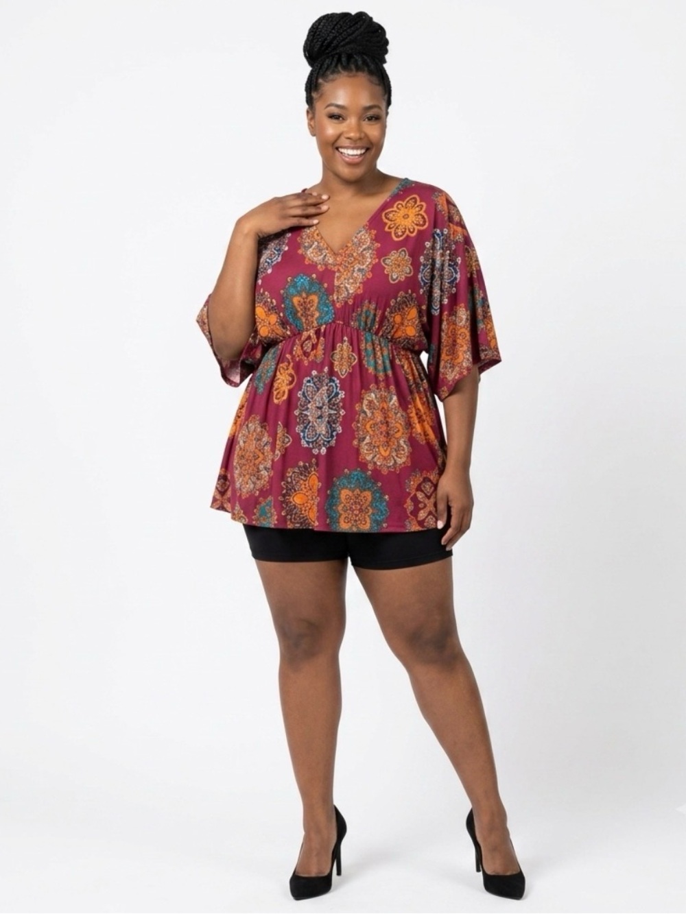 Dear Scarlett Dreamer Boho Mandala Tunic Blouse XL